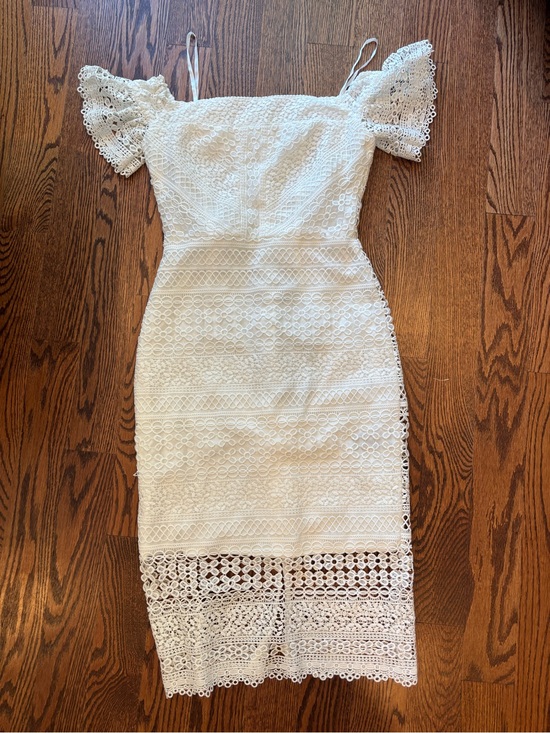 Cynthia Rowley Dresses & Skirts - Cynthia Rowley White Lace Off-Shoulder Midi Dress with Straps